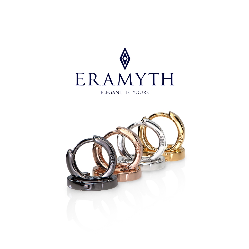 Eramyth : ต่างหูห่วง เงินแท้92.5 ขนาด 11mm เงินเกลี้ยง