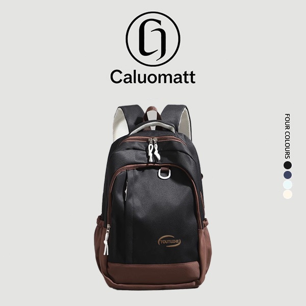 【Caluomatt.TH】กระเป๋าเป้สะพายหลัง สไตล์คลาสสิก กระเป๋าเรียน กระเป๋าเดินทาง ความจุใหญ่ ทนทาน