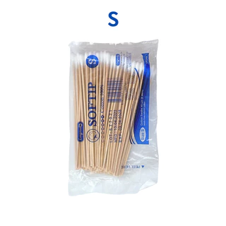 Longmed Softip ลองเมด ซอฟ์ทติป ไม้พันสำลี คอตตอล100% ก้านยาว 6นิ้ว [ไซซ์ S, M, L] 1ห่อ/100ก้าน