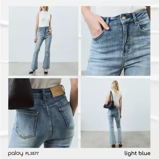 [Best Seller] Paloy - PL3577 กางเกงยีนส์ขาม้า ผ้ายืดใส่สบาย