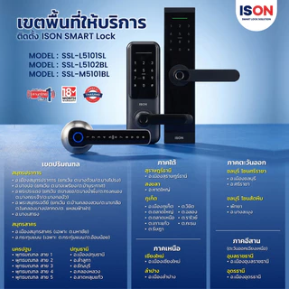 [NEW] ISON Digital Door Lock กลอนประตูดิจิตอลล็อก ติดแทนมอลทีส รุ่น SSL-M5101 BL อีสออน ไม่รวมติดตั้งรับประกัน 18 เดือน