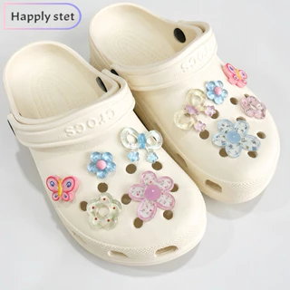 Happystep 10ชิ้น/เซ็ต G17ผีเสื้อดอกไม้*เฉพาะตัวติด(พร้อมส่ง) จิ๊บบิท ตัวติดรองเท้า ชุดตกแต่งรองเท้า ลายการ์ตูนน่ารักๆ