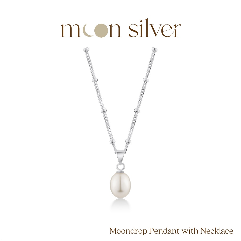 Moonsilver จี้ไข่มุกน้ำจืดแท้ พร้อมสร้อยเงิน รุ่น Moondrop