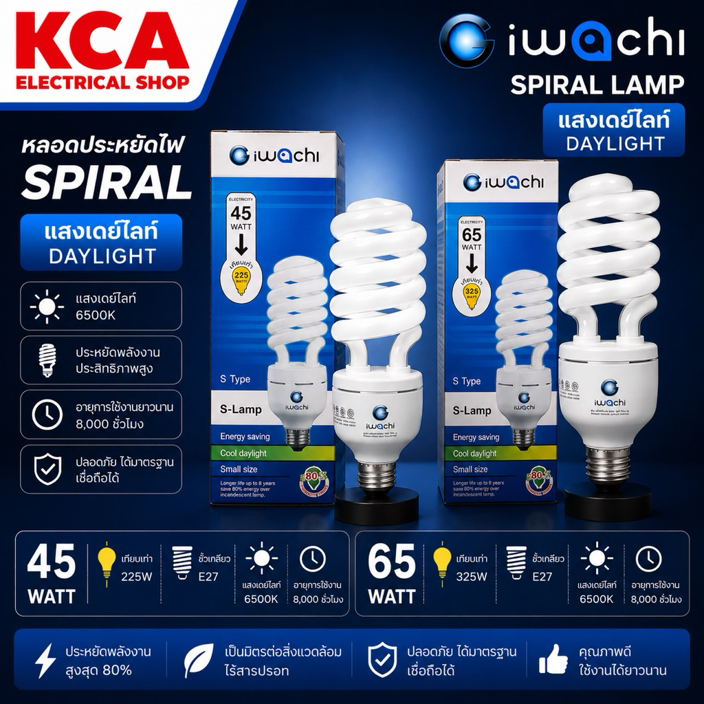 หลอดไฟทอร์นาโด IWACHI IWC-TN 45W 65W แสงขาว Day Light S-LAMP