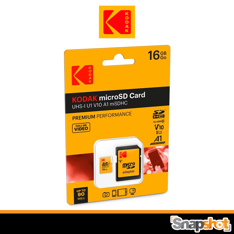 KODAK microSD 16GB Class 10 UHS-I U1 V10 A1 Premium mSD Card microSDHC