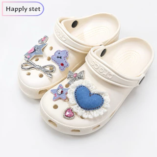 happy step Gร้านไทยจำหน่ายเป็นเช็ต *เฉพาะตัวติดรองเท้า,มาพร้อมกับความสดใส,แฟชั่น,แต่งรองเท้า,พร้อมส่งจากไทย,มาแรง