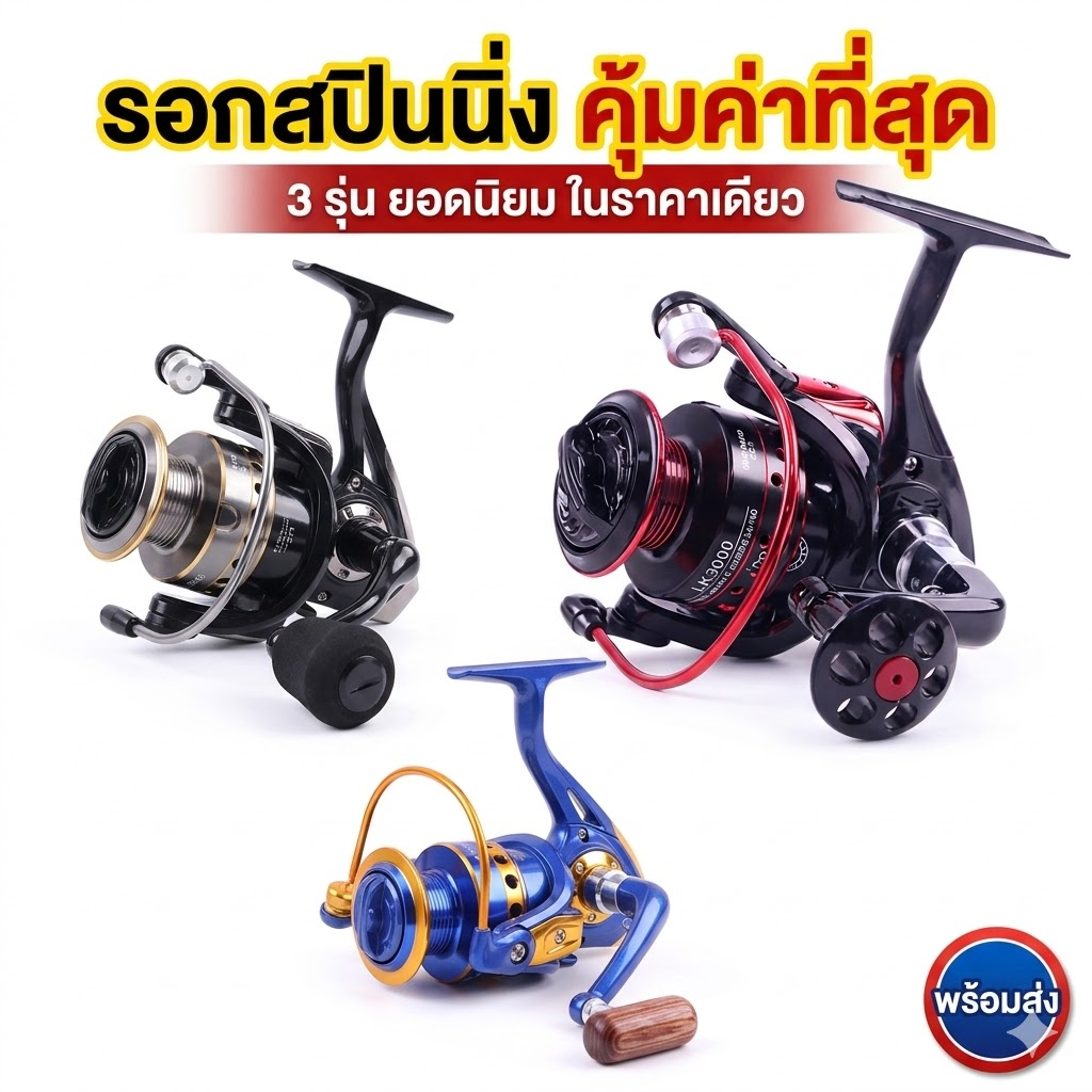 รอกสปินนิ่ง รอกตกปลา HE/BF/LK 2000 3000 5000 5.2:1 น้ำหนักเบา หมุนลื่น แรงลากสูง ราคาคุ้มค่า ตกปลาน้ำจืด พร้อมส่ง