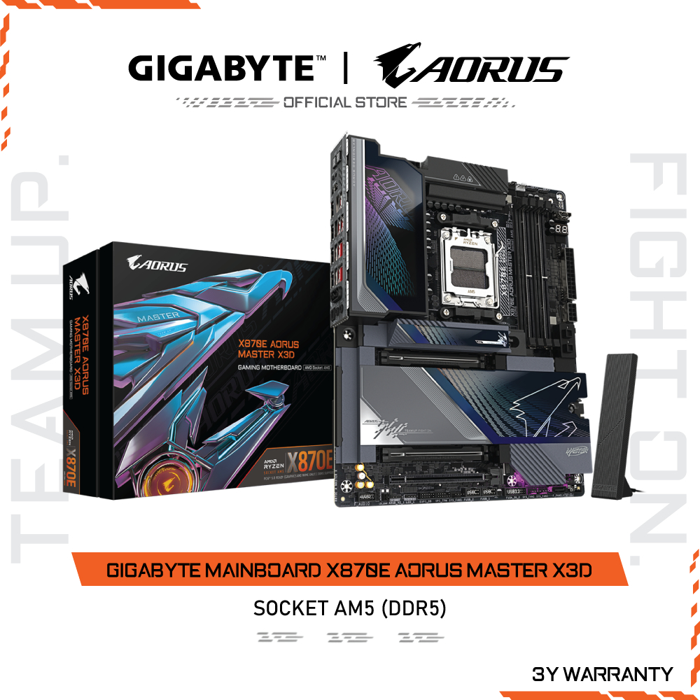 GIGABYTE MAINBOARD X870E AORUS MASTER X3D เมนบอร์ด X870E A MASTER X-1.0