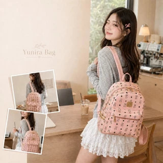 YUNIRA BAG กระเป๋าเป้แฟชั่นผู้หญิง ลายหมีน่ารัก หนัง PU ดีไซน์เกาหลี น้ำหนักเบา แมตช์ง่าย 4 สี