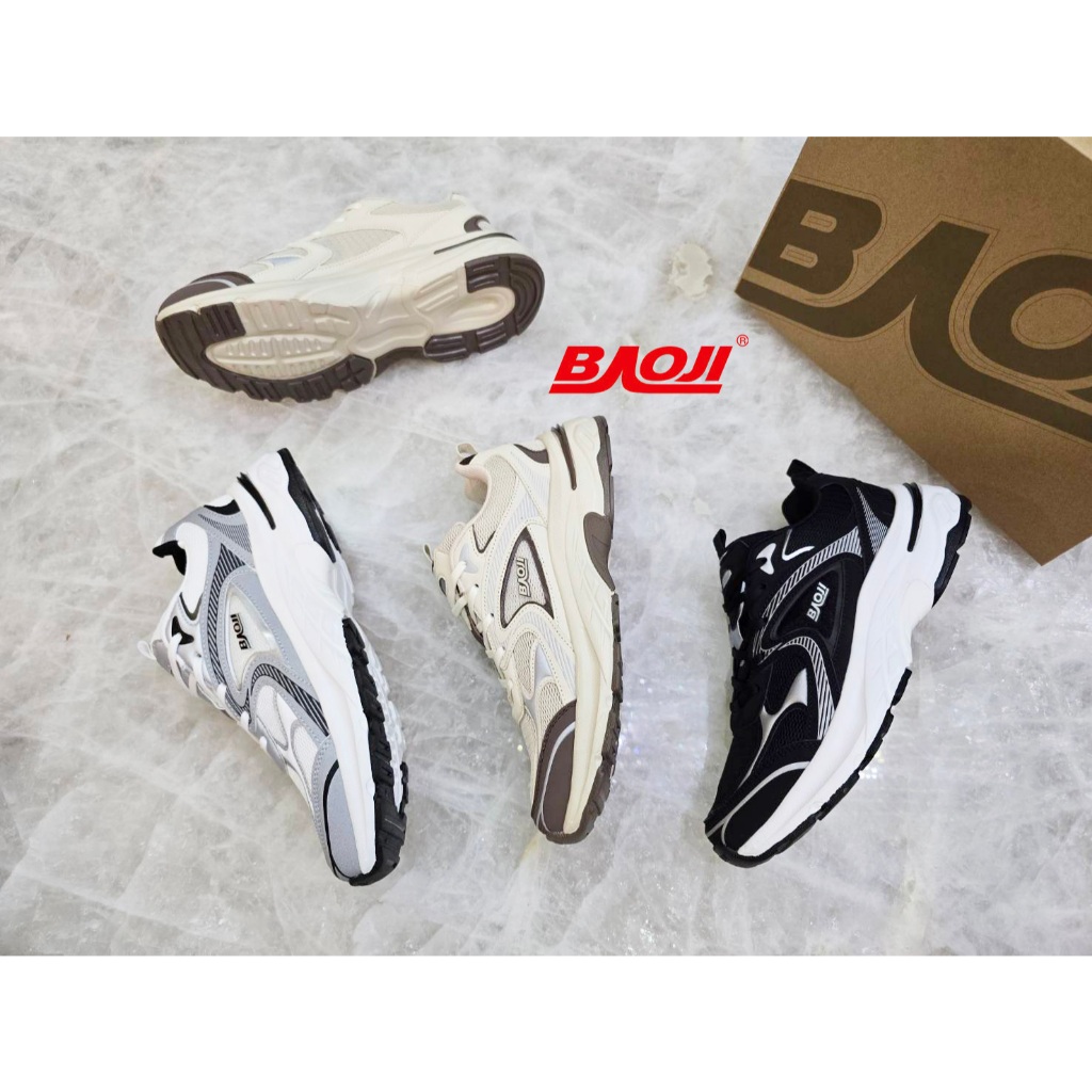**BAOJI (บาโอจิ)** [ลิขสิทธิ์แบรนด์แท้] (BJM-1124) รองเท้าผ้าใบใส่วิ่ง สามารถใส่ออกกำลังกายได้ *ผู้ช