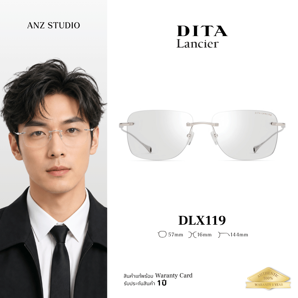ANZ STUDIO | DITA Lancier DLX119 กรอบแว่นตา Titanium ทรง Rimless Luxury Made in Japan