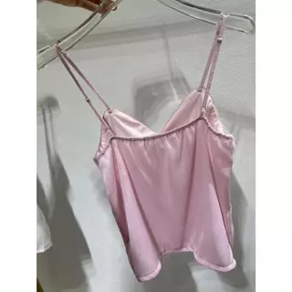 B-378 สายเดี่ยวผ้าซาตินglitter ดีเทลน่ารัก Lovely top ผ้านุ่ม