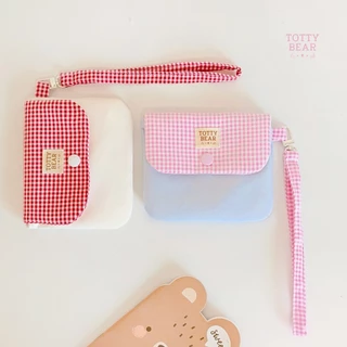 Tottty wallet bag l กระเป๋าใส่สตางค์ ใส่บัตร สีพาสเทลสไตล์เกาหลี พร้อมสายคล้องข้อมือ สำหรับเงินสดและเหรียญ