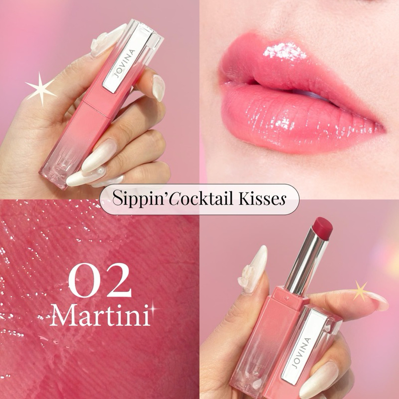 แบ่งขายลิปบาล์มขนาด 0.25กรัม แถมแปรงทาลิป jovina sippin cocktail kisses lip balm 02