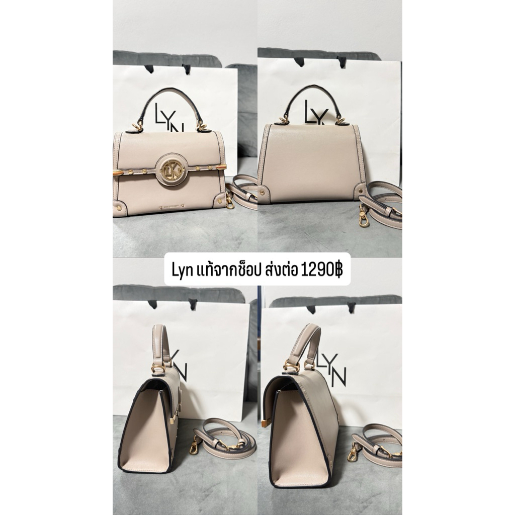 ส่งต่อ มือสอง ค่ะ Lyn แท้ซื้อจากช็อป  รุ่น Kevon Top Handle M Handbag สีเทา(Taupe)