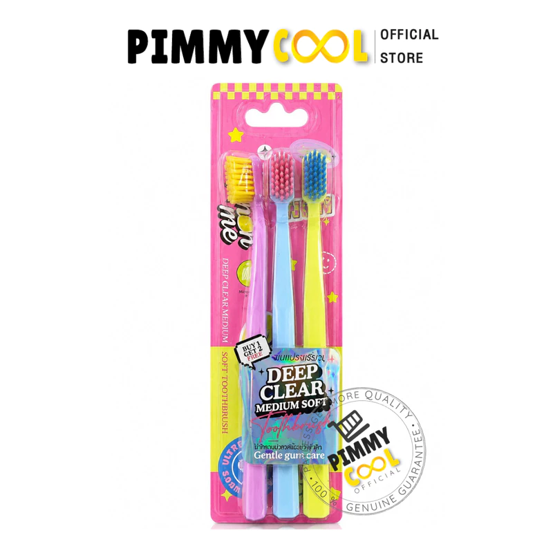 Lemon me เลม่อน มี แปรงสีฟัน ขนแปรงนุ่ม อ่อนโยน แปรงสีฟันสำหรับผู้ใหญ่ 1 แพ๊ค 3 ชิ้น