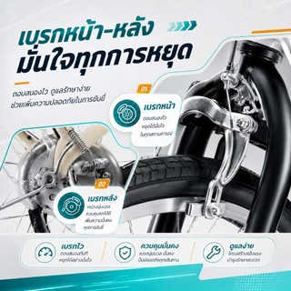 DIKA จักรยานแม่บ้าน จักรยาน 24/26 in 7 นิ้ว จักรยานสไตล์วินเทจ พร้อมตะกร้าสินค้า ที่นั่ง พาคน