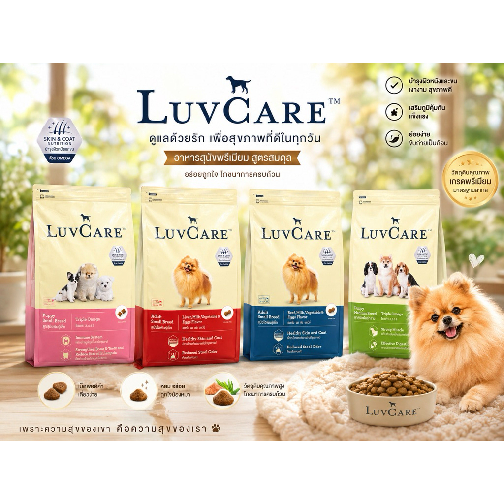 LuvCareอาหารสุนัขพันธุ์เล็ก รวมหลายสูตร