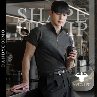 DANDY COSMO | [4สี] Shape-Up Zip Muscle Fit เสื้อซิปทรงเข้ารูป ดีไซน์เรียบ เท่ และโชว์สัดส่วน