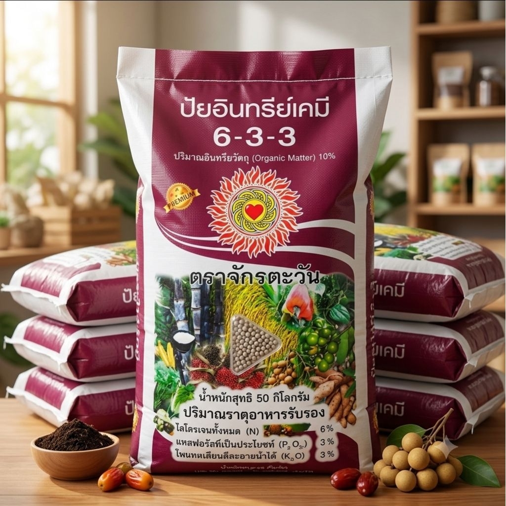 ปุ๋ยสูตร 6-3-3 ตราปลานิลทอง ขนาดแบ่งขาย 1กิโล บวกฮิวมิค ฟูวิค บำรุงดิน (สั่งไม่เกิน2ชิ้น ต่อ1คำสั่งซื้อ)มีทะเบียนถูกต้อง