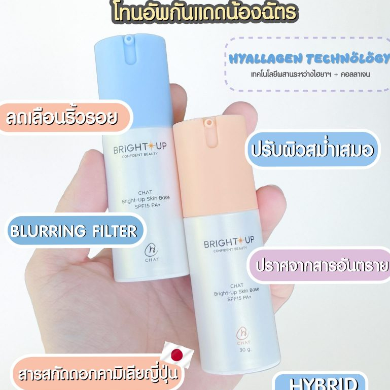 จัดส่งไว !! BeautyMode โทนอัพกันแดดน้องฉัตร CHAT Bright-Up Skin Base SPF15