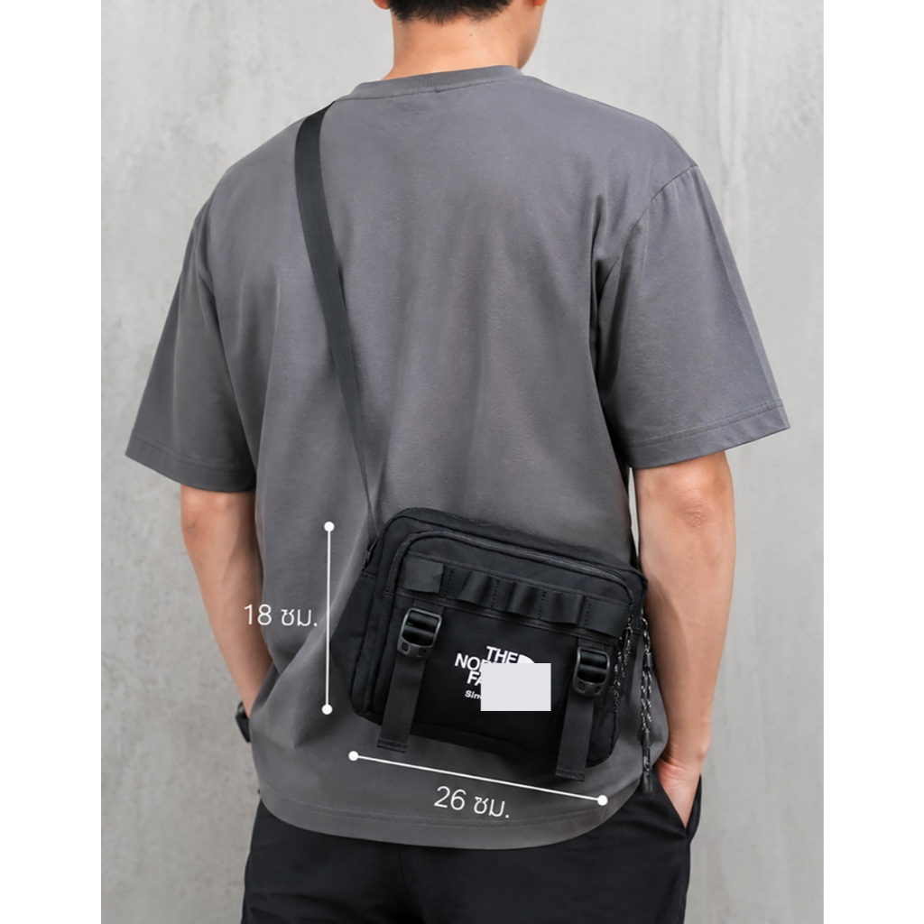 ์NF กระเป๋าสะพายข้าง Utility Bag Sinc 1966 หลายช่อง ใส่มือถือ iPad Mini ได้ สีดำ