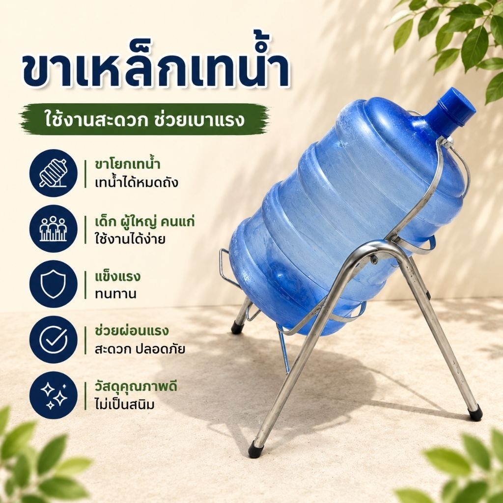 ขาเทน้ำ ขาเหล็กเทน้ำถังใหญ่ 20ลิตร ถอดประกอบได้