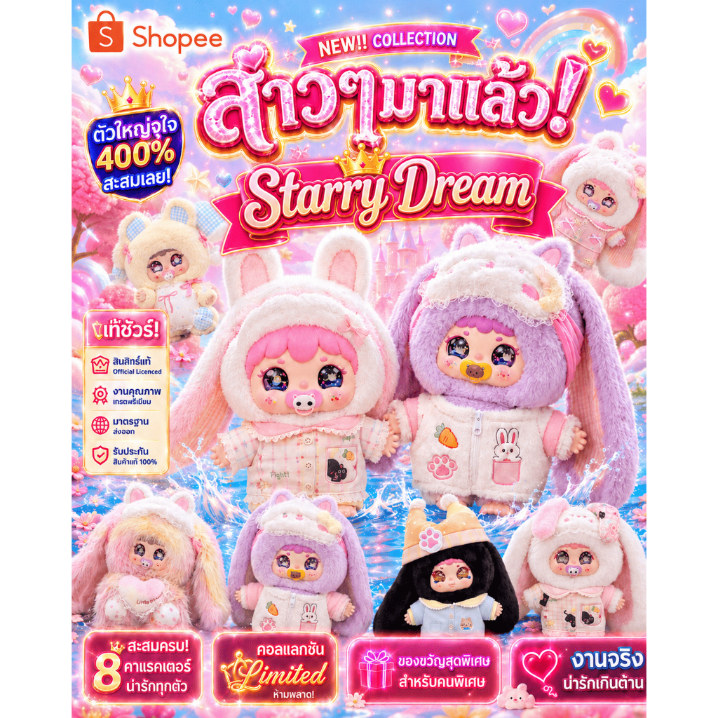👍 พร้อมส่ง-แบบจุ่ม C4❤️New Jiimo 400% Stariy Dream  New  น่ารักกมากราคาดีแน่นอน