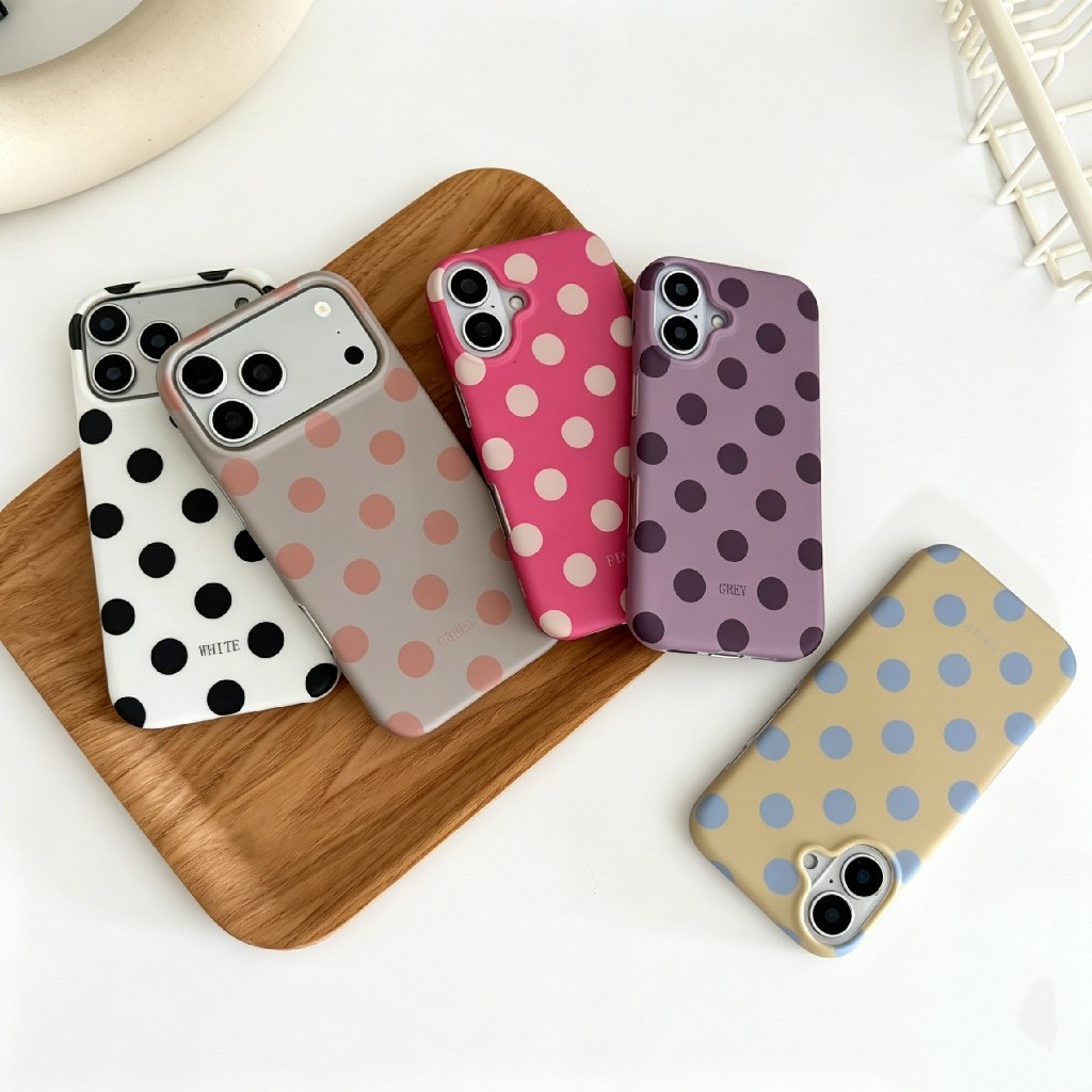 พร้อมส่ง เคสสกรีนลาย เคสลายจุด หลังเเข็ง สำหรับไอโฟน   i17 17pro max i16 16pro max i15 15promax 14 14promax 13 promax
