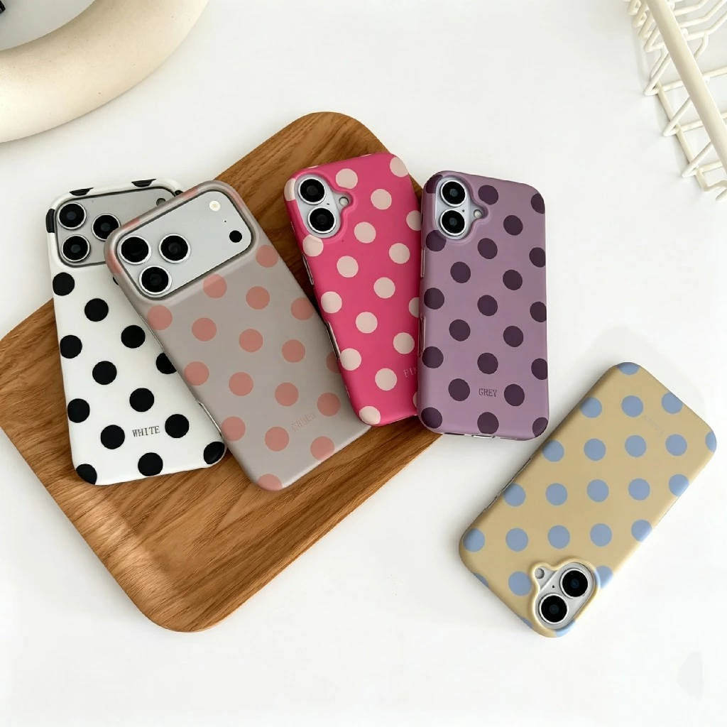 พร้อมส่ง เคสสกรีนลาย เคสลายจุด หลังเเข็ง สำหรับไอโฟน i17 17pro max i16 16pro max i15 15promax 14 14promax 13 promax