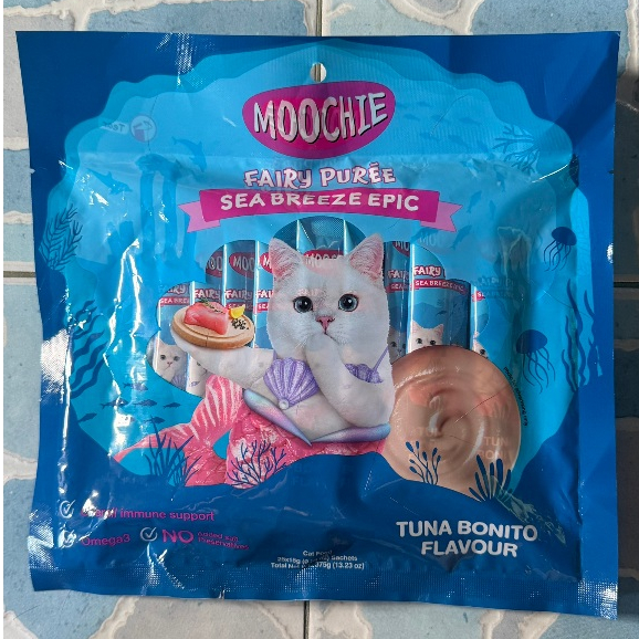Moochie Fairy Purée ขนมแมวเลียพรีเมียมมูชี่ 15g x 25 ซอง | เสริมภูมิคุ้มกัน มีโอเมก้า 3 | เลือกรสได้