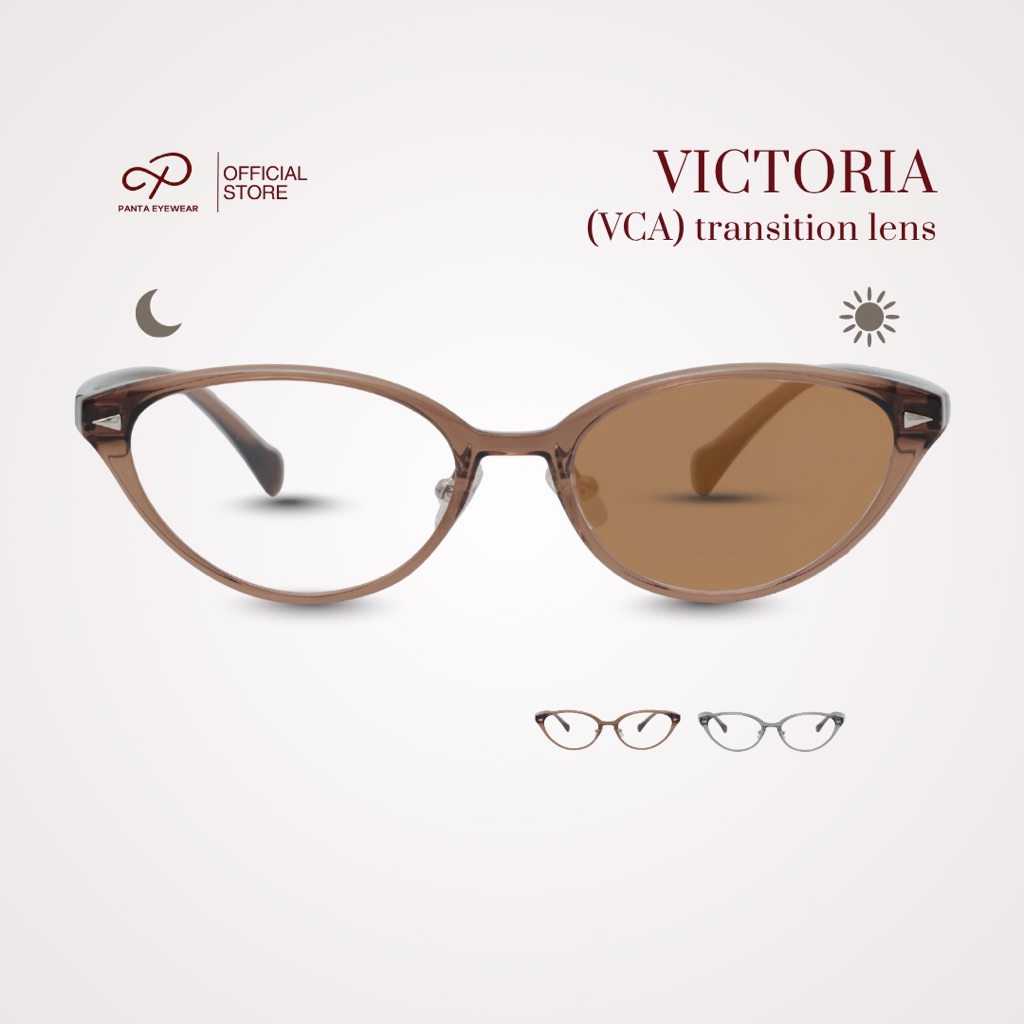 [ 17 กรัม สบายสุด ] PANTA │ VCA : VICTORIA แว่นกรองแสงสีฟ้าออกแดดเปลี่ยนสีชา เนื้อ TR เบาสบายหน้า