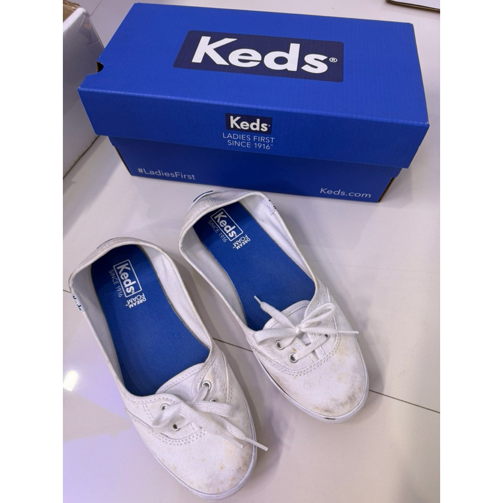 สินค้ามือสอง รองเท้าผ้าใบ ked สีขาว size 37 ของแท้