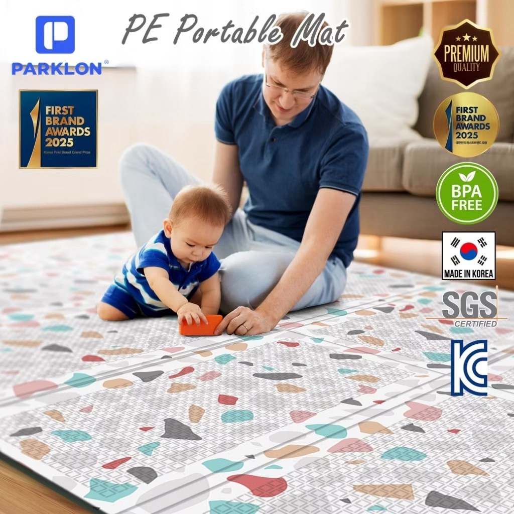 PARKLON แผ่นรองคลานเกาหลีรุ่นพับได้ PE Folding Mat ขนาด 140x200 หนา 1 ซม. Made in Korea