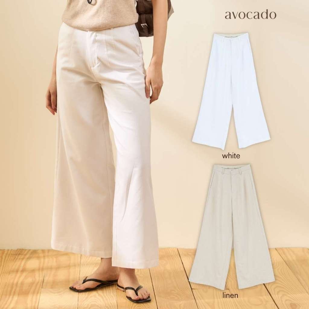 avocado - Humble Trousers กางเกงขายาวเนื้อผ้าลินินผสม ทรงกระบอกตรง I มีไซส์ S-XL