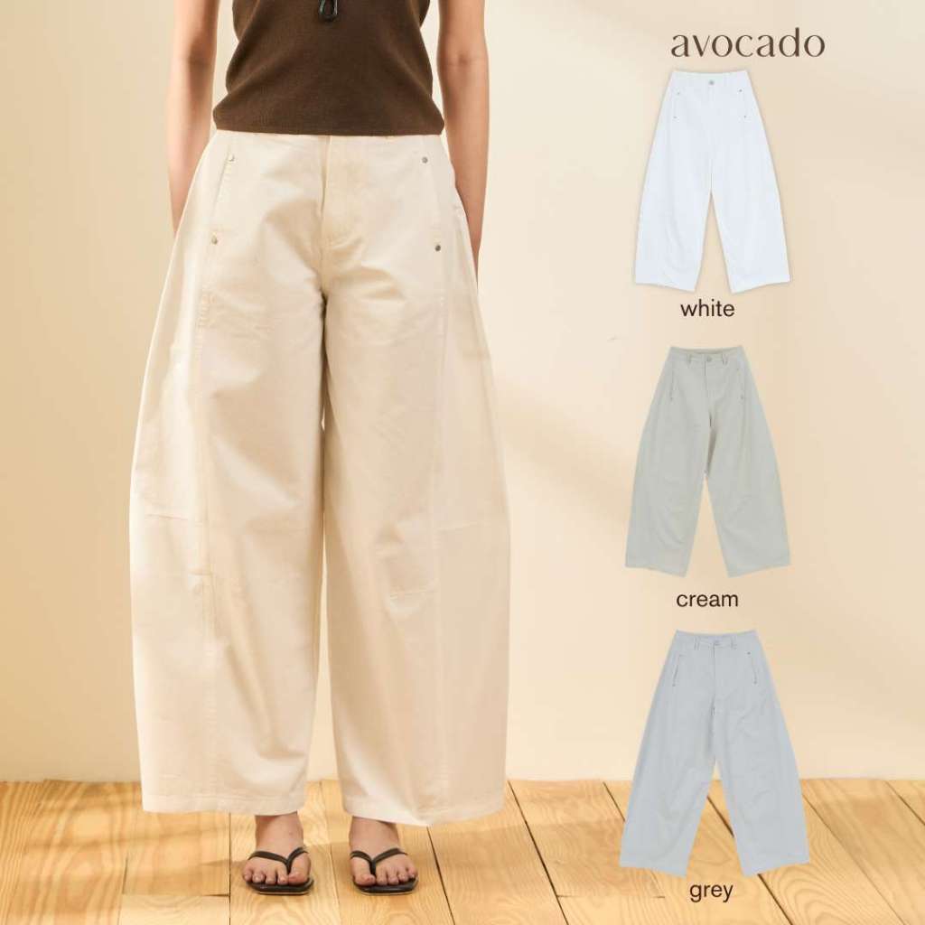avocado - Scenary Trousers กางเกงขายาวทรงบาเรล เนื้อผ้า Cotton 100% I มีไซส์ S-XL