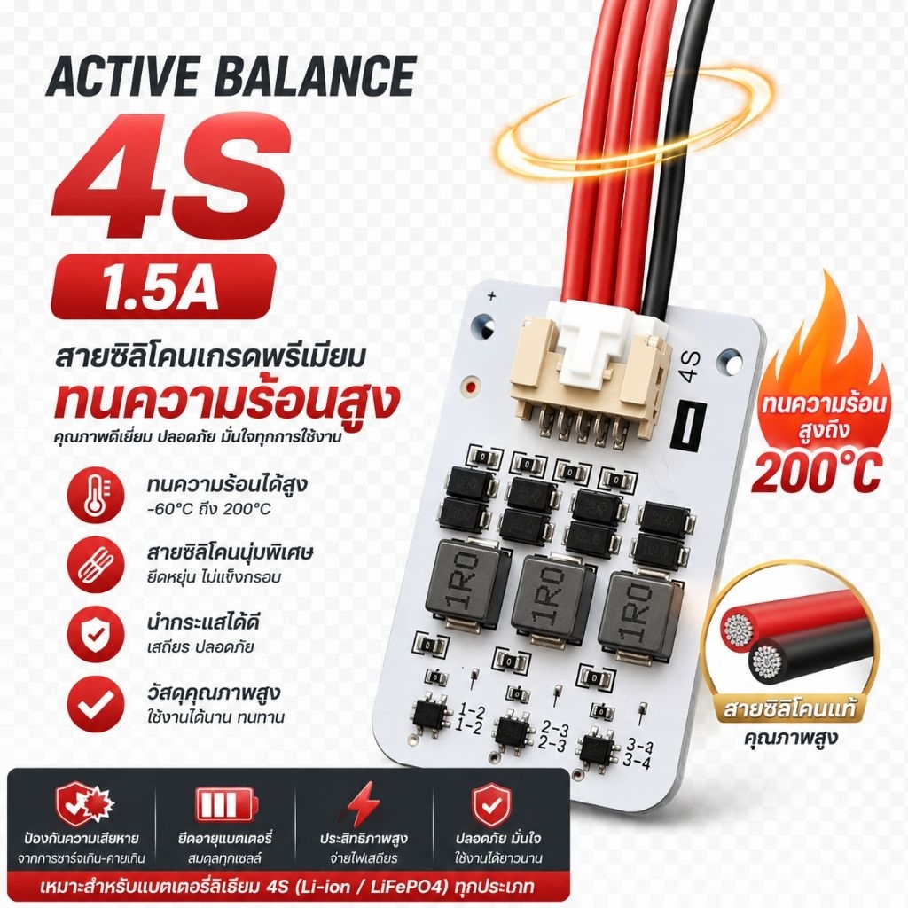 Active Balance 4S 1.5A พร้อมสายซิลิโคนอย่างดี