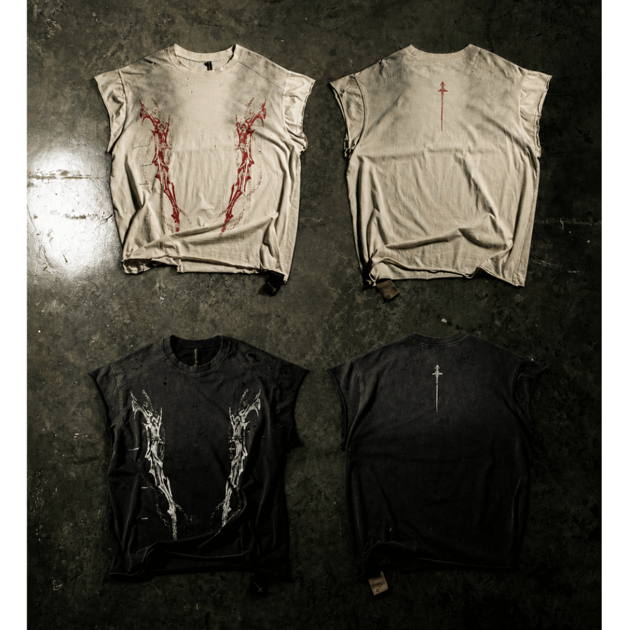 EM - Blood Mileage Black-White Sleeveless