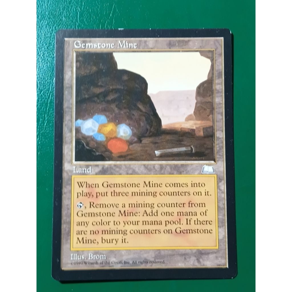 1997  Magic The Gathering Gemstone Mine เป็นการ์ดที่ดิน (Land) จากชุด Weatherlight (1997)