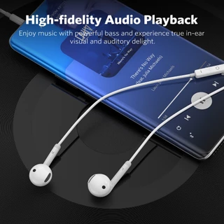 MEEGOO หูฟังแบบมีสาย ชนิดใส่ในหู3.5mm มีไมค์ควบคุมสาย เส้นนี้ยาว1.2เมตร ดีไซน์แบบใส่ในหู เสียงเบสหนัก กันเสียงรบกวน