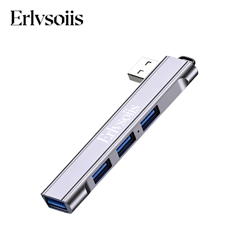 Erlvsoiis Hub 4 Port USB 3.0 ระบายร้อนไว อะลูมิเนียม ไม่หลวม เล็กพกพา พร้อมส่ง