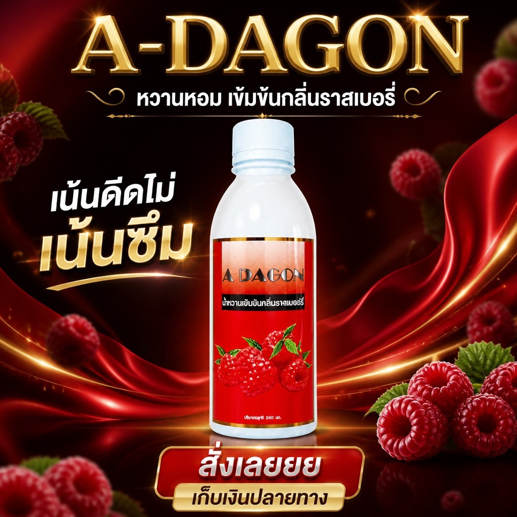 A-DAGON หัวเชื้อน้ำหวานเข้มข้นกลิ่นราสเบอรี่ ขนาด 250 ML ..........R2-1