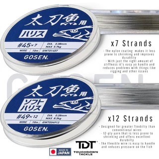 GOSEN WIRE LEADER X7 / SOFT WIRE LEADER X12 *** สลิงอ่อนเมพๆ ต้องลอง MADE IN JAPAN 100% ***