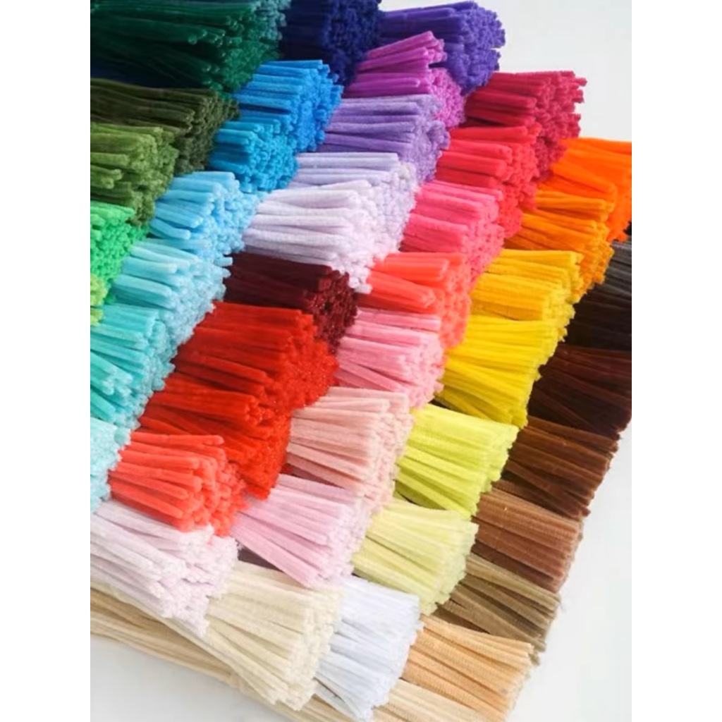 ลวดกำมะหยี่30เซน สำหรับ DIY งานฝีมือ สีสันสดใส 26สี ปลอดภัย นุ่ม ไม่ซีดง่าย ยืดหยุ่นสูง วัสดุผ้ากำมะหยี่+ลวดเหล็ก ขนาดยา