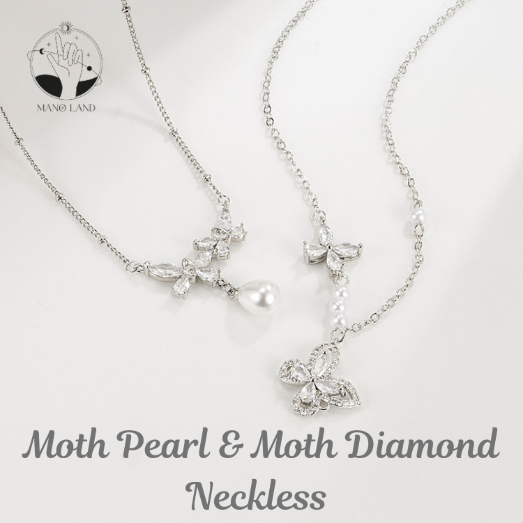 MNL💗สร้อยคอ Moth Pearl ไข่มุก มินิมอล เกาหลี ใส่ได้ทุกวัน เริ่ดเลยหล่ะ ของขวัญ แฟชั่น เครื่องประดับ 