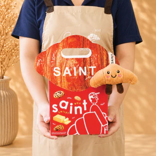 Saint Smiley เซทของขวัญ ครัวซองต์อบกรอบ คละรสชาติ 4 กระปุก แถมฟรีตตุ๊กตาน้องแซงต์ 1 ตัว ของขวัญวันแม่,ของฝากผู้ใหญ่