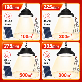 ไฟโซล่าเซลล์ ไฟโซล่าเซลล์ติดเพดาน LED กันน้ำ โคมไฟโซลาร์เซลล์ 2600,000W โคมวินเทจ แสงสีขาว/เหลือง/อุ่น ไฟสปอร์ตไลท์