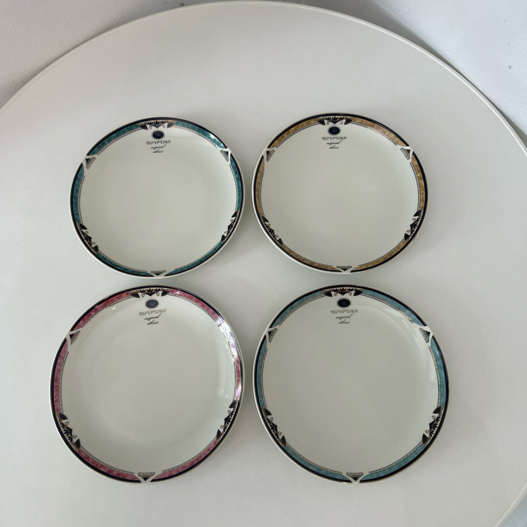 จาน EGYPTIAN (Set : 4ใบ) original ethnic KONOMI Original china Made in 🇯🇵
