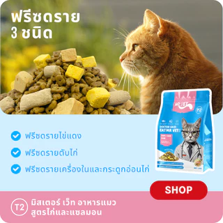 MRVET อาหารเม็ดแมว T2 combo 3 กก. - อุดมด้วยโอเมก้า 3 เพื่อการบำรุงผิวหนังและเส้นขน เหมาะสำหรับแมวทุกช่วงวัย