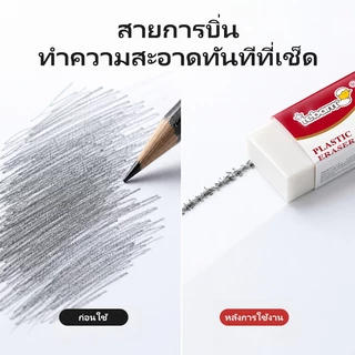 ยางลบดินสอ 2B/4B ก้อนสี่เหลี่ยม ลบสะอาด ไม่ทิ้งคราบดำ จับถนัดมือ สำหรับเรียน สอบ และงานศิลปะ